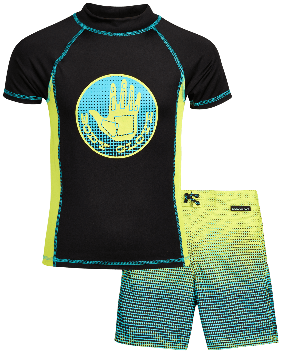 Rash Guard Swimsuit Set Body Glove Boys 2-Piece UPF 50