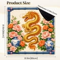 thumbnail image 2 of Mahjong Mat 31.5" x 31.5" Golden Chinese Dragon Pink Peonies Blue Vases Floral Non-Slip Noise Reduction Mahjong Tiles Table Cover for Dominoes Poker Card Board and Tile Games, 2 of 6