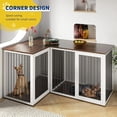 thumbnail image 3 of Double Dog Crate Furniture for 2 Large Dogs, Cuoote 79.1" All Steel Kennel with Removable Divider, Extra Large Indoor Dog House Cage, 3 of 7