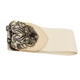 thumbnail image 2 of Sonducket Cinturón de mujer elástico PU correas anchas universales accesorio de moda tallado cinturones para Jeans vestidos chaqueta de plumas Cinturones beige bronce Sonducket AP009908-07, 2 of 6