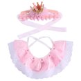 thumbnail image 1 of Birthday Hat Scarf Set For Pet Puppy Cat, Cute Lace Bandana Bib Scarf Crown Hat Princess Costume, 1 of 5