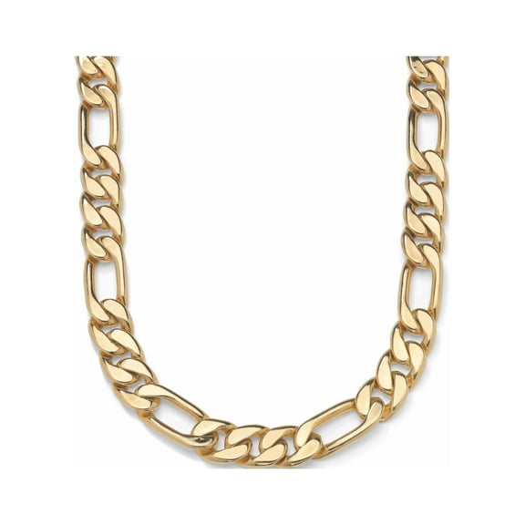 PalmBeach Jewelry Figaro-Link Necklace in Yellow Goldtone 24" or 30" (9mm)