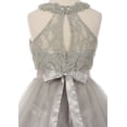 thumbnail image 4 of Big Girls' Sparkle Rhinestones Halter Lace Junior Bridesmaid Pageant Flower Girl Dress Blush 8 (C50C40C), 4 of 4