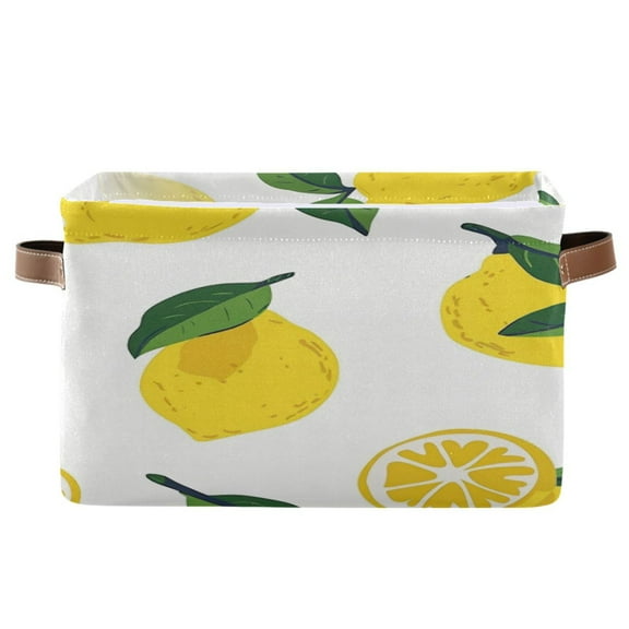 Square Storage Basket 14.2*10.2*8.3 Inch One Sizex1 Shelf Basket Open Home Storage Bins Bedroom Storage Basket Closet Storage Stylish Decor Sliced Lemon