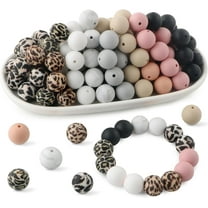 MAOQIAN 70PCS Silicone Beads, 10 Colors 15mm Silicone Beads Focal Beads Rubber Round Beads for DIY and Keychain Accessories Crafts Making