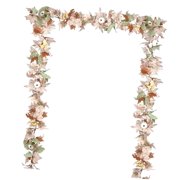 SKYSONIC 2 Pack Fall Maple Garland 5.9ft/Piece Artificial Fall Garland Autumn Decor for Wedding Party (White&Orange)