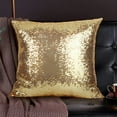 thumbnail image 5 of AUQ 2Pcs Gold Silver Pillows Sequins Decorative Pillows, 18"x18" Textile Glitter Sequins Square Solid Throw Pillow Covers Cushion Case Hidden Zipper Design for Home Decoration Bed Party Wedding, 5 of 7