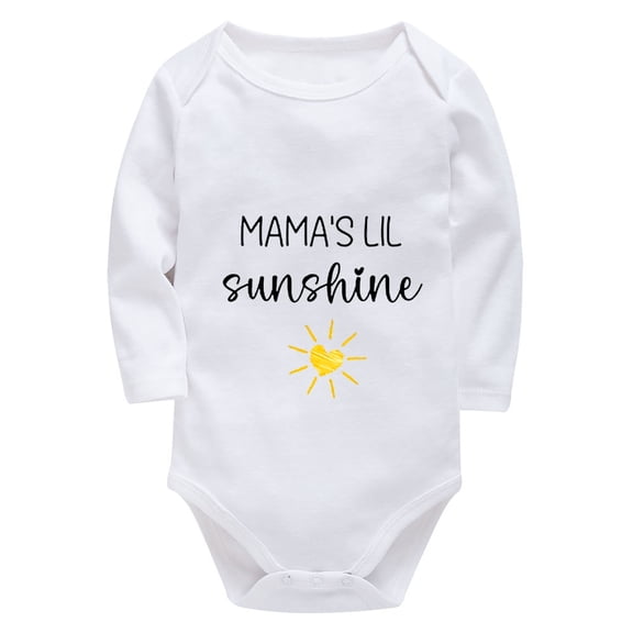 Mama's Lil Sumshine Bringing Baby Home Outfit Girl Newborn Long Sleeve Baby Girl Newborn Outfit White Onesie for Baby Girls