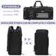 thumbnail image 4 of Bolsa de gimnasio BOSSTIN Bosstin, 45 L, bolsa de viaje deportiva negra, 4 of 6
