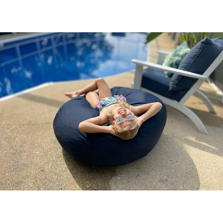 Lumaland 3ft Outdoor Indoor Bean Bag Chair Water Repellent and Fading Resistant Washable Cover Bean Bag for Patio Backyard Frontyard Garden