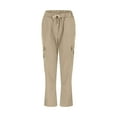 thumbnail image 5 of Sngxgn Wide Leg Pant Slacks Work Office Pants for Women Cargo Pants(Khaki,XL), 5 of 6