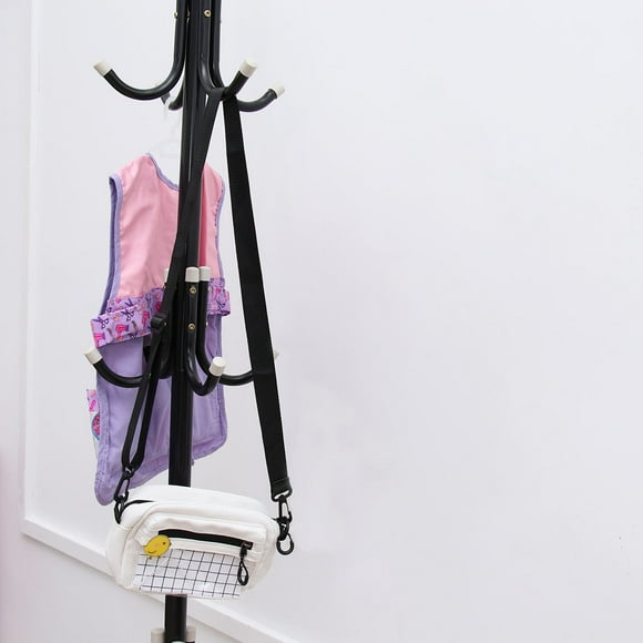 WHAMVOX Freestanding Coat Stand Tree Hanger Black Metal Clothes Organizer for Home Use 1Set