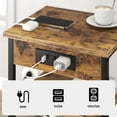 thumbnail image 6 of End Table with Charging Station Set of 2, Sturdy 3 Tier Side Tables for Living Room Bedroom Office Small Space, Nightstand with Outlets & USB Ports, Bedside Table with Storage Shelves, Rustic Brown, 6 of 14