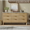 thumbnail image 5 of CazToi Modern 9-Drawer Fluted Dresser 60.6" Wide Wooden Storage Chest TV Stand, 5 of 8