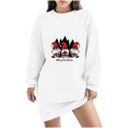 thumbnail image 1 of Pisexur Robes Joyeux Noël pour Femmes Imprimé Xmas Tendance Col Rond Robe Sweat Décontractée Vacances Manches Longues Robe de Soirée Mini Robe, 1 of 4