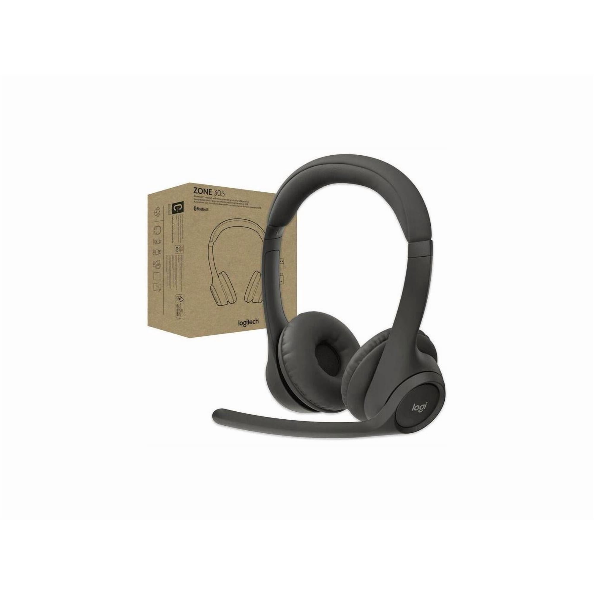 Logitech Zone 305 Native Bluetooth Wireless Headset With Microphone for Microsoft Teams, Black