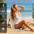 thumbnail image 4 of 3 Pack Portable Poolside Chairs, Foldable Beach Chairs for Adults, Lightweight Legless Ground Seat with Carry Bag, Small Beach Chair for Edge of Pool, Lawn, Travel, Camping (Beige), 4 of 14