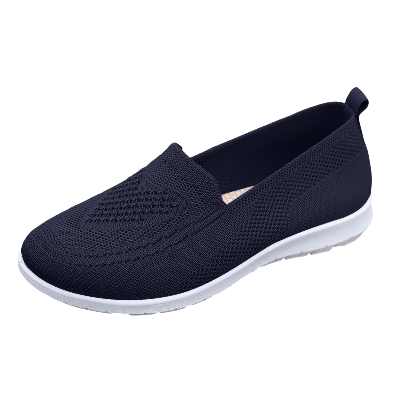 Loafers for Women Slip on Solid Mesh Walking Shoes Comfy Soft Sole Lightweight Driving Nursing Shoes Casual Breathable Flat Shoes Blue Size 7