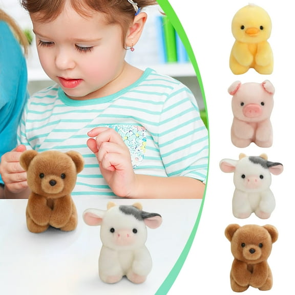 hulanddfd Cute Plushes Bear, 4.33"x2.56" Stuffed Animals Pillow Cute Pet Doll Ornaments for Home Office and Holiday Party Gift for Family