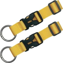 2pcs Adjustable Luggage Straps with Metal Buckle for Suitcase Yellow
