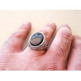 thumbnail image 2 of Black Onyx Mans Ring, Natural Flat Black Onyx Ring, Oxidized Silver Jewelry, 925 Silver Ring, Birthday Gift, Heavy Mens Ring, Arabic Design, Ottoman Style Ring, Christmas, Turkey Mens Signet Ring, 2 of 5