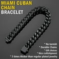 thumbnail image 5 of ChainsProMax Black Cuban Link Chain for Men 9mm Wide 7.5inch Men Chain Cuban Bracelet Jewelry Gift for Father, 5 of 9