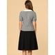 thumbnail image 5 of Blusa De Manga Farol A Cuadros Para Mujer Con Cuello En Contraste Y Botones Negro S, 5 of 6