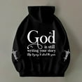 thumbnail image 5 of Bibifish Womens Drawstring Hoodies With Back Graphic Long Sleeve Hoodies Pocket Oversized Fit Casual Inspirational Based Pullover Tops, 5 of 6