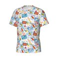 thumbnail image 5 of Vsdgher Summer Stamp Print Men's Dry Fit Mesh Athletic Shirts Moisture Wicking Tennis T-Shirt Tops, 5 of 9