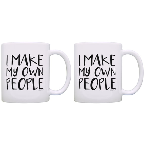 ThisWear Baby Announcements I Make My Own People Pregnancy Announcement Gifts 11 ounce 2 Pack Coffee Mugs