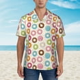 thumbnail image 4 of Daiia Colorful Donuts Hawaiian Shirt for Men Gentle Cotton Regular Short Sleeve Casual-3X-Large, 4 of 9
