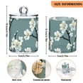 thumbnail image 3 of White Blossom Branch Bathroom Canisters Set of 4 Translucent Plastic Storage for Cotton Pads and Floss, 3 of 7