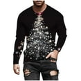 thumbnail image 6 of Feancey Men's Big and Tall Christmas Graphic Tees Lightweight Long Sleeve Crewneck Pullover Fashion Xmas Tree Print Tshirts Holiday Casual Party Shirt Black 4XL, 6 of 6