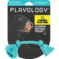Playology Scented Dri-Tech Rope Dog Toy, Small, Peanut Butter Scented