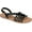 Black Faux Leather, variant on Women's Journee Collection Solay Flat Strappy Sandal Brown Faux Leather 7 M