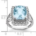 thumbnail image 2 of Primal Silver Sterling Silver Rhodium-plated Diamond and Light Swiss Blue Topaz Ring, 2 of 4