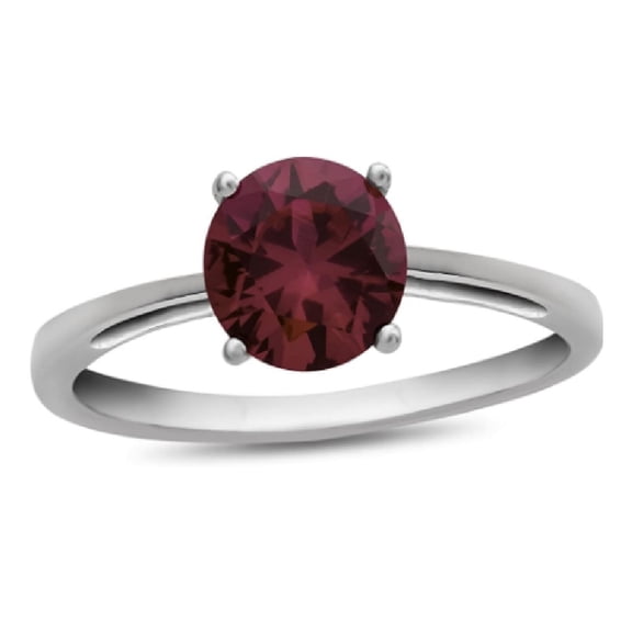 Solitaire Ring! 925 Sterling Silver 7 MM Round Red Ruby Gemstone Valentines Day Gifts Stackable Ring