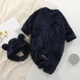 thumbnail image 2 of Sngxgn Baby Girl Romper Long Sleeve Jumpsuit Outfit Striped Ribbed Clothes for Girls(Navy,66), 2 of 4