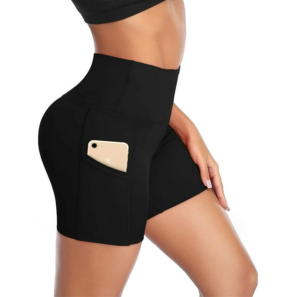 Aunavey Women's Compression Shorts Yoga Sports Side Pockets High Waist  Workout Running Shorts Pants - Walmart.com