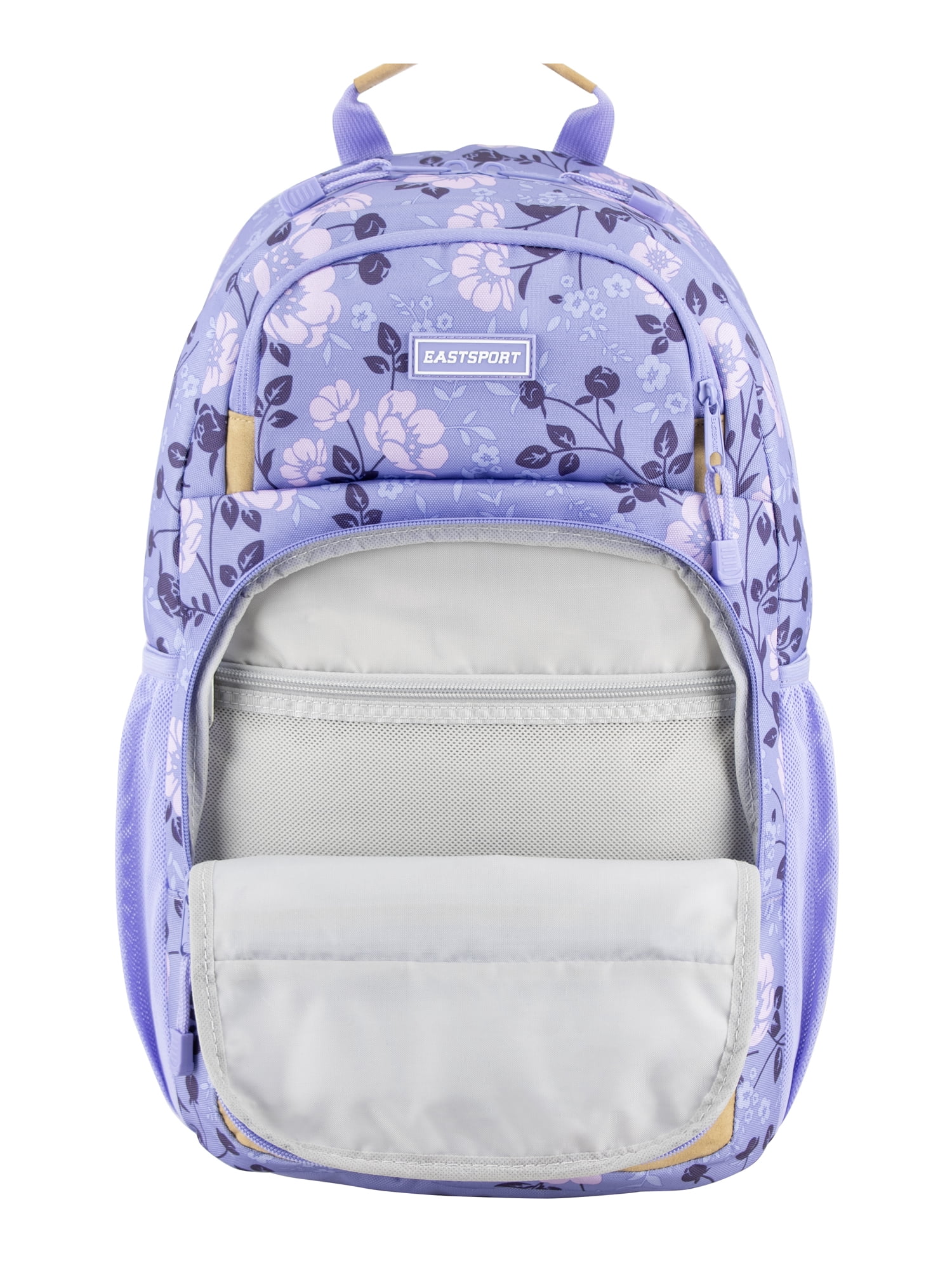Eastsport Unisex 19" Aero Core Backpack, Purple Cheerful Flowers