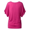 thumbnail image 3 of Doublju Womens Dolman Sleeve Top Boatneck Drape Shirts With Plus Size, 3 of 4