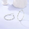 thumbnail image 2 of Leander 925 Sterling Silver Earrings Big Large Hoops for Women Ladies Lightweight Twisted Hoop Earrings With Cubic Zirconia Hypoallergenic Jewelry for Her, 2 of 6