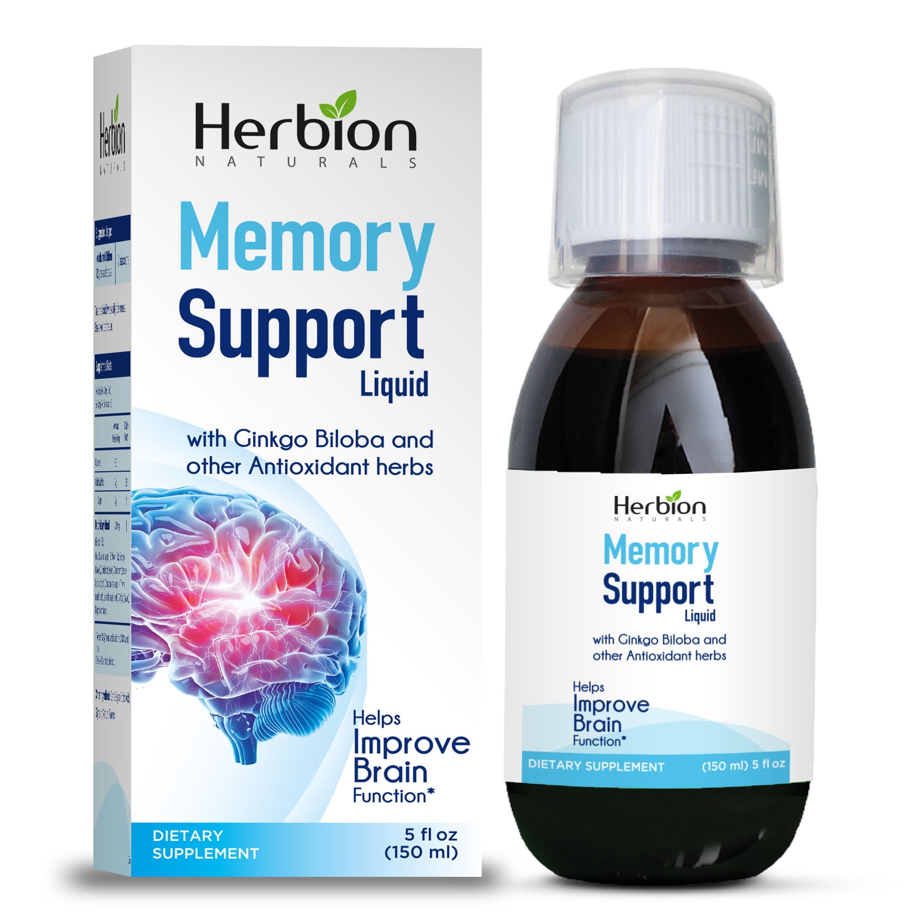 Herbion Naturals Memory Support Liquid Improve Brain Function Dietary Supplement - 5 fl oz