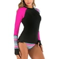 thumbnail image 3 of Women Rash Guard with String Bikini Two Piece Swimsuits Long Sleeve Bathing Suit, 3 of 8