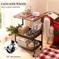 thumbnail image 3 of Carrito Rodante Gmrithaf de 3 Niveles con Ruedas y Tapa de Madera Negra, 3 of 8