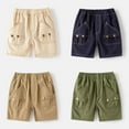 thumbnail image 2 of XBASW Toddler Kids Boys Shorts Loose Casual Five Pants Baby Solid Color Summer Boys Shorts Pants for 1-6 Years, 2 of 8