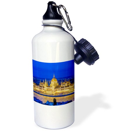 Hungarian Water - 3dRose Hungary, Budapest, Hungarian Parliament at Twilight., Sports Water Bottle, 21oz