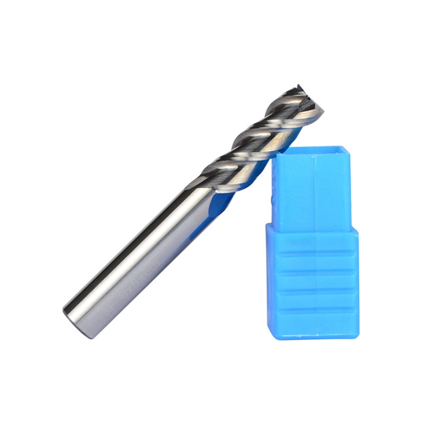 5pcs D8-8-60 Tungsten Steel End Mills 3 Flute Flattened Head Milling Cutters Carbide End Mills HRC45 Suitable for Aluminum