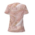 thumbnail image 4 of Naloa Rose Gold Glitter Splatter Print T-Shirts Short Sleeve V Neck Tees for Women Fashion Tops Trendy Lightweight Soft Casual Summer Outfits Clothes, 4 of 5