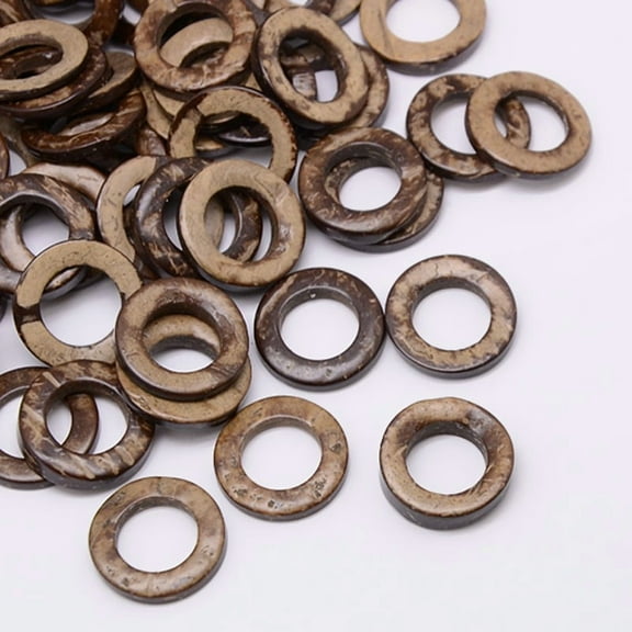 200pcs Wood Jewelry Findings Coconut Linking Rings Camel 20~23x2~5mm
